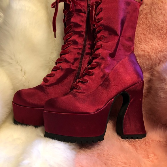 New Wine Colored Boots - Picture 4 of 9